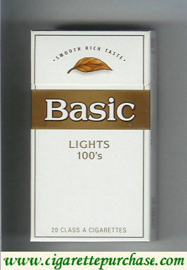 Basic Lights 100s cigarettes Smooth Rich Taste hard box